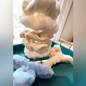 Cream Scrunchie & Hair Clip Set